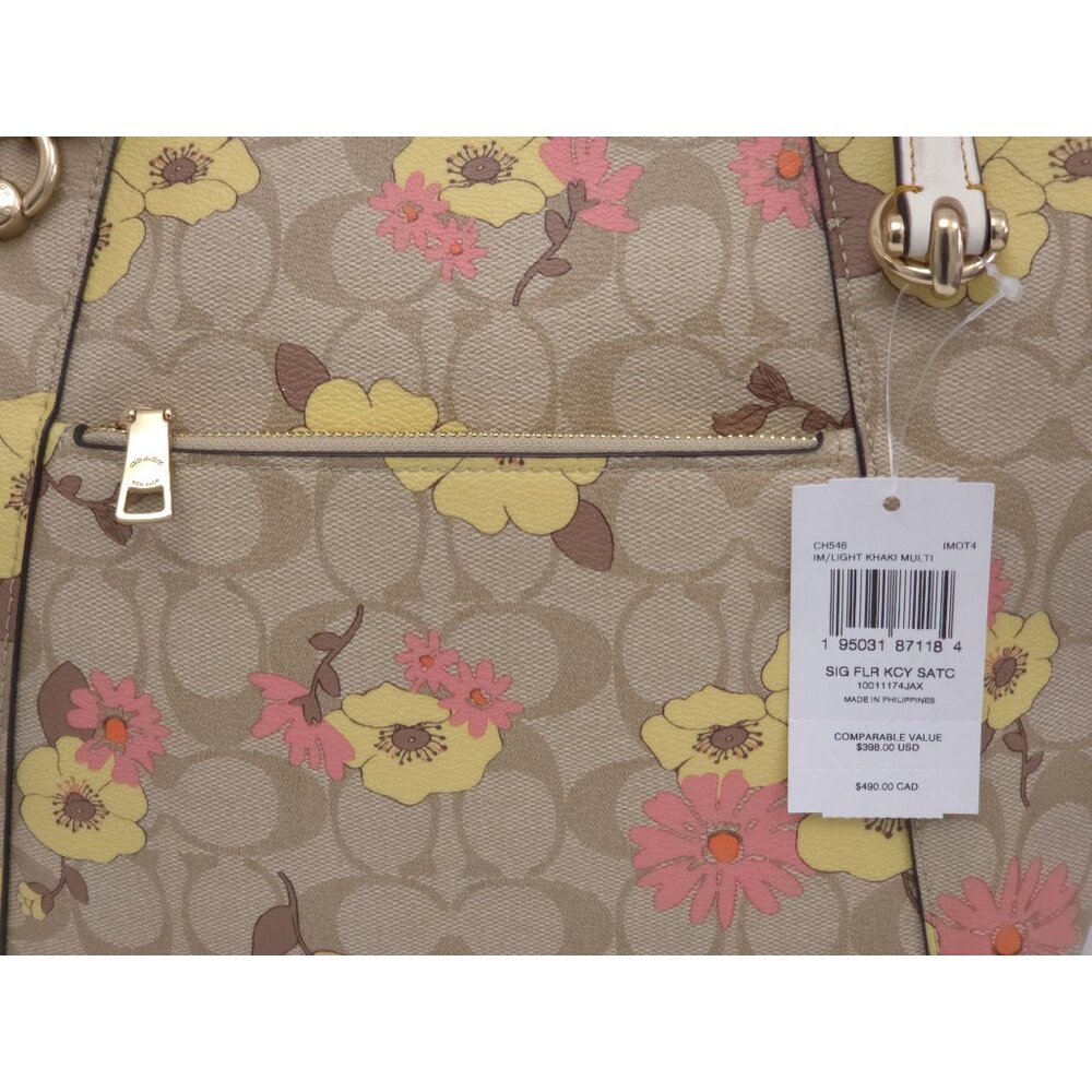 Coach Signature Floral Kacey Satchel - Picture 4 of 12
